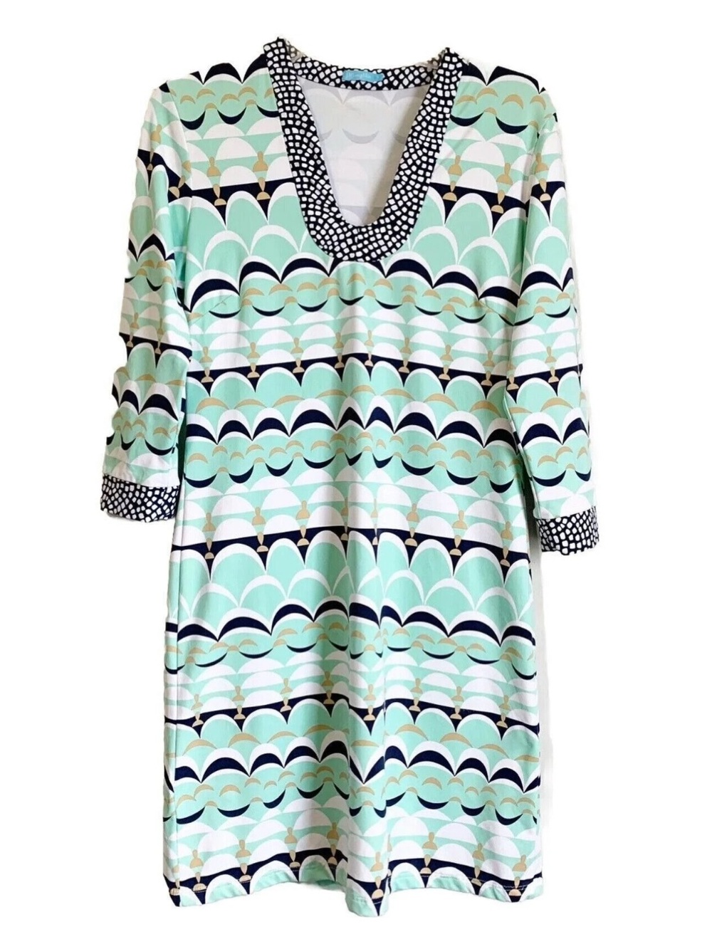 J.McLaughlin GISEL Catalina Cloth Shift Dress Women's Small 3/4 Sleeves Resort